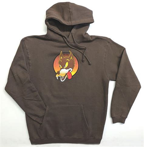 Jerry Garcia Wolf Guitar Emblem Hoodie on Brown - eDeadShop.com