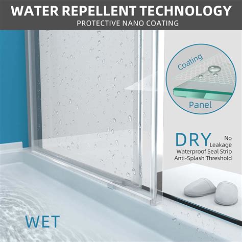 Buy GETPRO Shower Door 69-72W x 79H Double Sliding Frameless Shower ...
