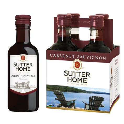 Sutter Home Cabernet Sauvignon California Red Wine, 4 Pack, 187 ml ...