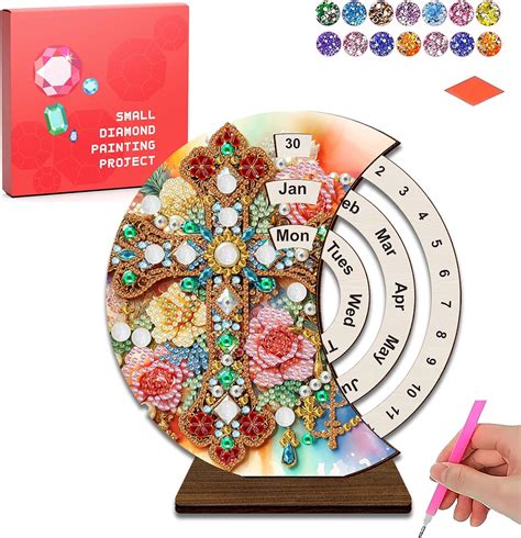 Amazon.com: CharySim 3D Diamond Art Wooden Perpetual Calendar Kits for ...