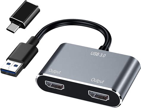 HTDYOO Usb 3.0 To Dual Hdmi Adapter ,Plugable Usb 3.0 To Hdmi Video ...