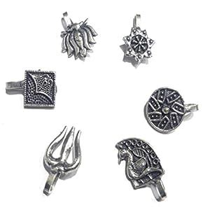 Buy GURJARI JEWELLERS NP28 Press Nose Ring Silver oxidised Brass for ...