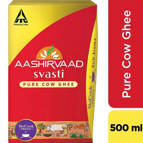 Aashirvaad Svasti Pure Cow Ghee, CEKA 500ml, Desi Ghee with Rich Aroma