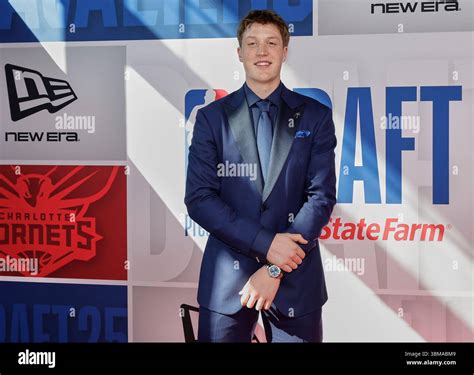 Kon Knueppel arrives for the first round of the NBA basketball draft ...