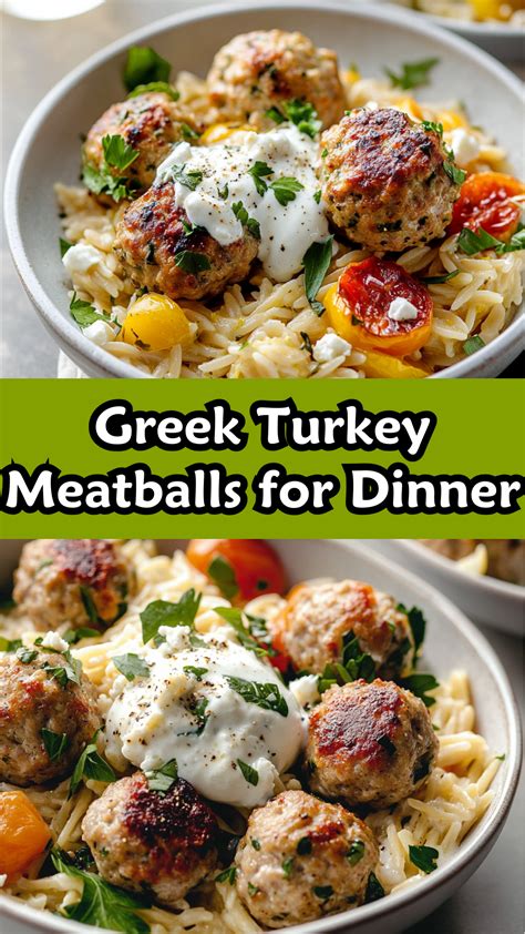 Greek Turkey Meatballs with Lemon Orzo & Creamy Feta Yogurt Sauce ...