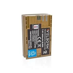 Welborn Jumbo LP-E6N (3000 mAh) Platinum Lithium-ion Battery with C ...