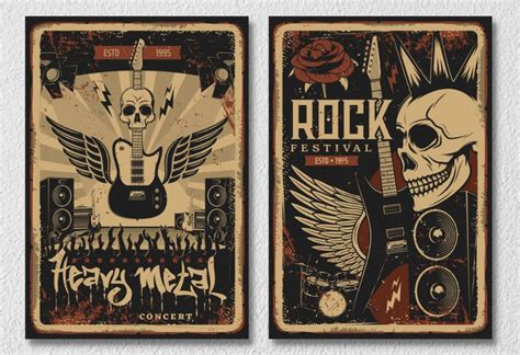Gothic Rock Music Wall Art, Set Of 2 – Myindianthings