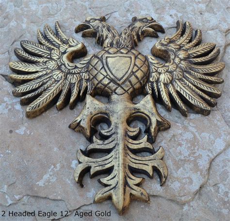 Phoenix Double Headed Eagle Coat of Arms Sculpture Wall Frieze 12" Www ...