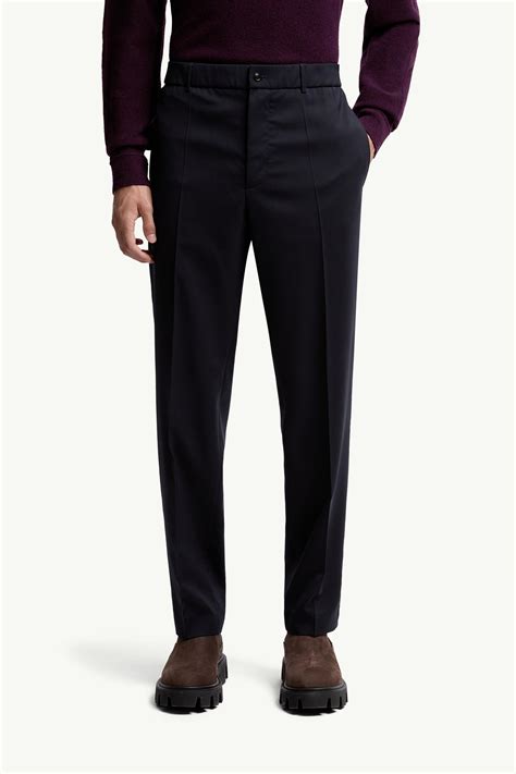 Dark Blue Wool Blend Gabardine Tailored Pants - Pants & Shorts for Men ...