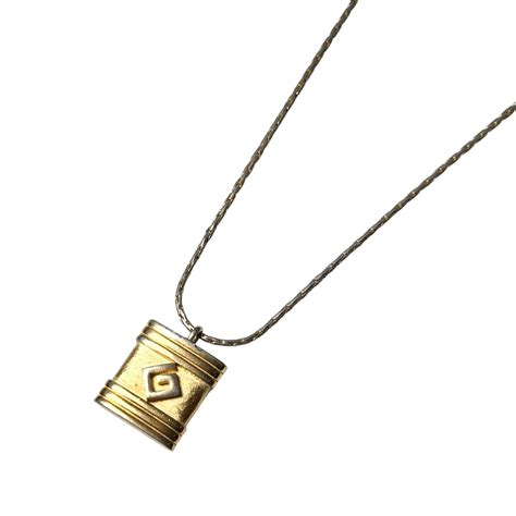 vintage 1980’s GIVENCHY logo design plate pendant necklace | NOIR ONLINE