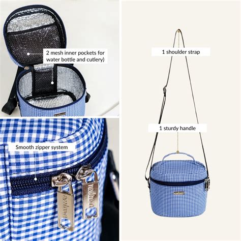 Blue Checked Lunch Bag With Insulation Online - Premium Lunch Bag ...