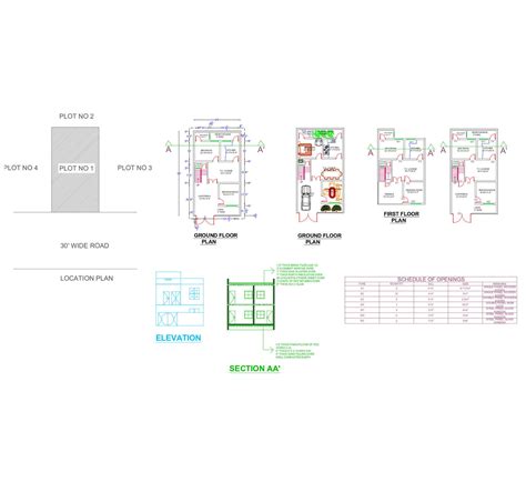 AUTOCAD 2d house plan - Cadbull