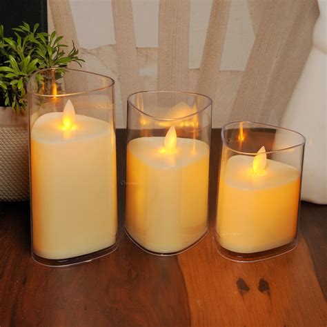 Elegant Acrylic Glass Moving Wick Pillar Candle – Chronos Lights