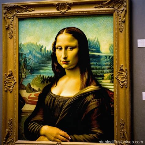 vincent van gogh painting of mona lisa in the louvre musuem Prompts ...