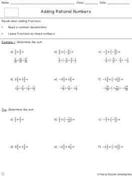 Adding Rational Numbers Lesson 4.2 的图像结果