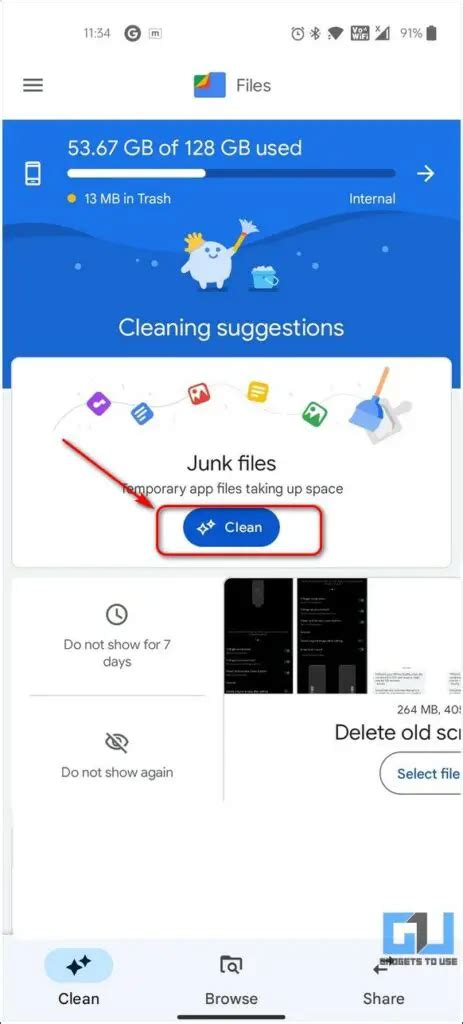 Delete Temp Files Android 的图像结果
