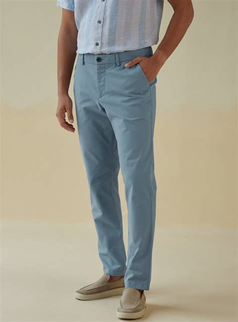 Buy Subnautica Chino | Casual Blue Solid Chinos for Men Online | Andamen