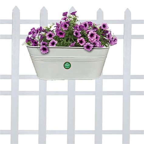 TrustBasket Oval Railing Planter - Plain Ivory : Amazon.in: Garden ...