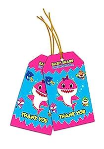 Baby Shark theme Pack of 30 Thank You Cards with Golden String ...