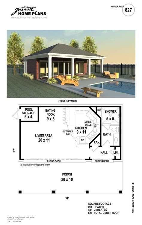 pool house architectural plans