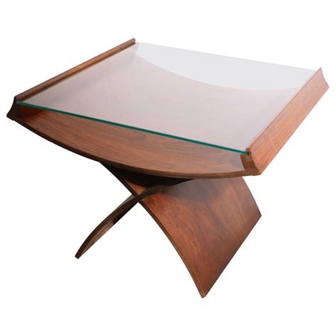 Mid-Century Bentwood and Glass Side Table For Sale at 1stDibs | bent ...