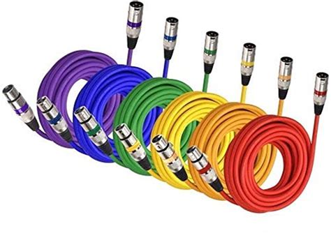 HAKUHO 5 Meter Mic Cable Cords-XLR Male to XLR Female Colored Cables ...
