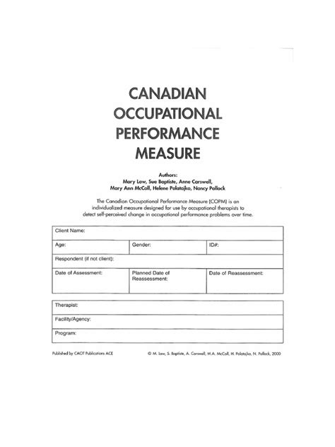 Copm Assessment Forms 的图像结果