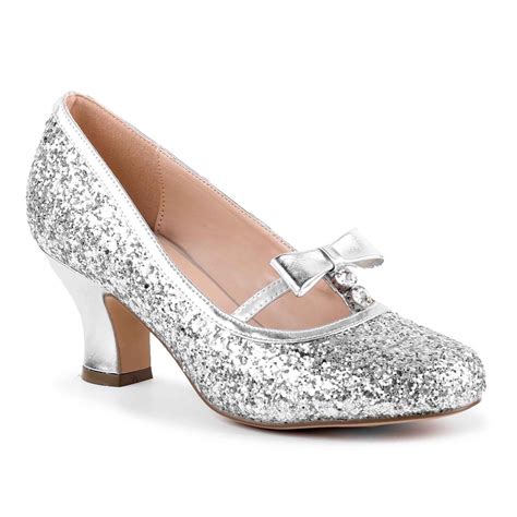Low Heel Silver Glitter Vintage Inspired Shoes Wedding Shoes - Etsy UK
