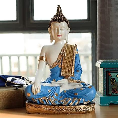 Buy eCraftIndia Handcrafted Meditating Decorative Buddha Polyresin ...