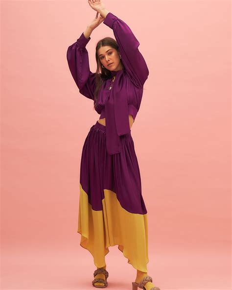 Shop Purple Long Sleeved Top And Skirt Set| TheRealB