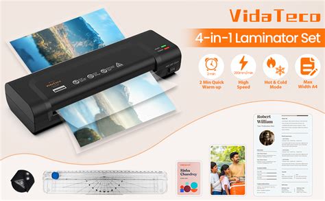 VidaTeco Laminator, Portable A4 Thermal Laminating Machine with Hot and ...