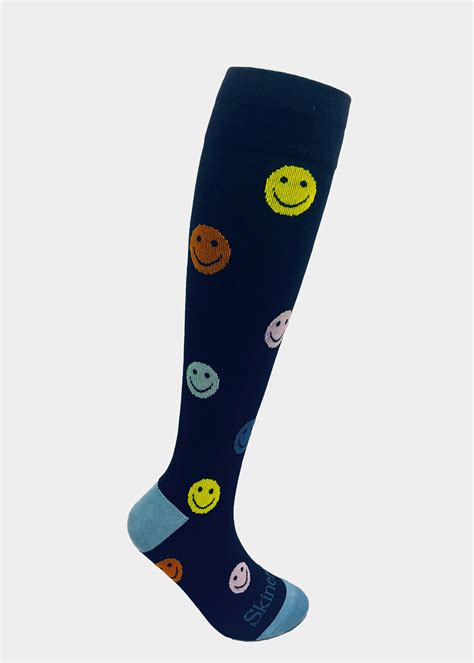 Skinergy Skinergy Smiley Face Black Compression Sock | Scrubs & Beyond