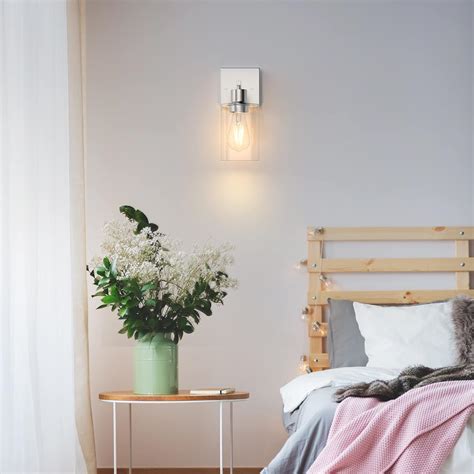 Buy Esfos Silver Wall Sconces Light Set of Two for Bathroom, Brushed ...