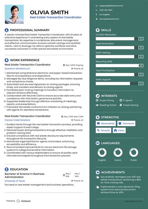 10+ Real Estate Transaction Coordinator Resume Samples & Templates for 2025