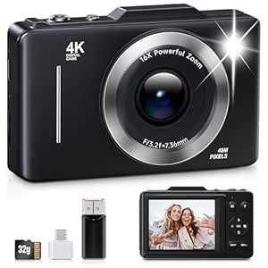 Buy Digital Camera, FHD 1080P Kids Camera Digital with 16x Zoom Anti ...
