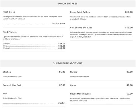 Cobalt, The Restaurant Orange Beach, AL Menu (Updated: July 2024)