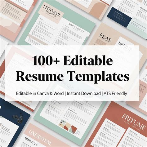 100+ Editable Resume Templates Bundle - ATS-Friendly – The House Of ...