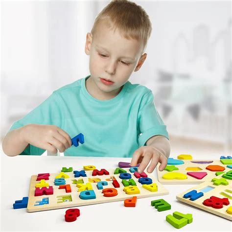 Buy SGVV90 Wooden Alphabet Puzzle Upper Case Letters, Tangram Jigsaw ...