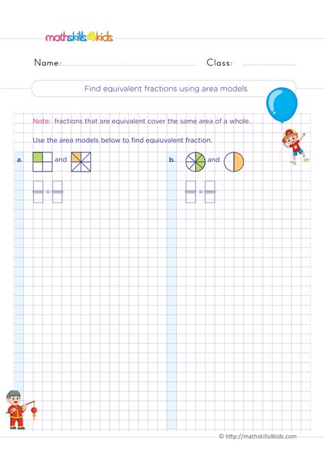 Image result for 4th Grade Math Worksheets Equivalent Fractions
