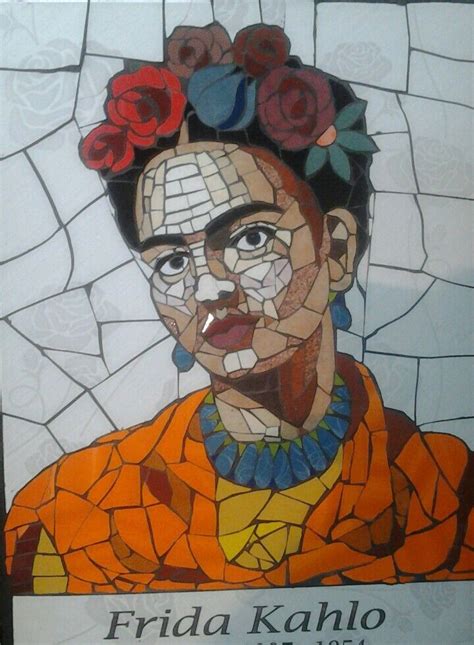 Retrato en mosaico, Arte frida kahlo, Obras de arte con mosaicos