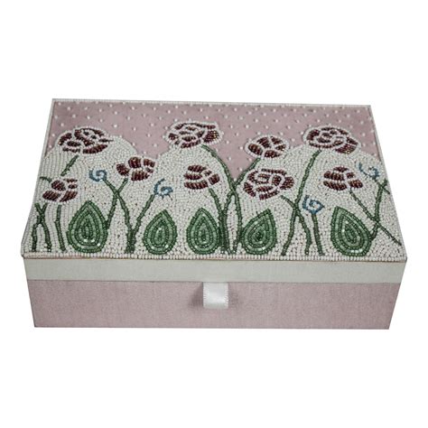 Flower Embroidered Jewellery Box – treasurehuntIn