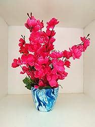 Buy fancymart Artificial Blossom Flower Plant with Marble Finish Pot ...