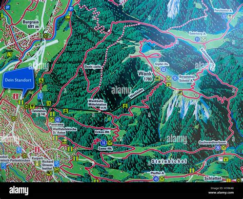 The Alps Germany Garmisch Partenkirchen Mount Wank mountain Map ...