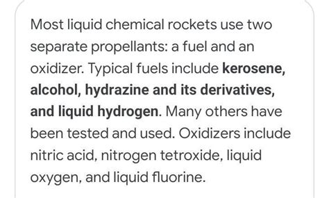 is used in liquid form as propellant in rockets ...