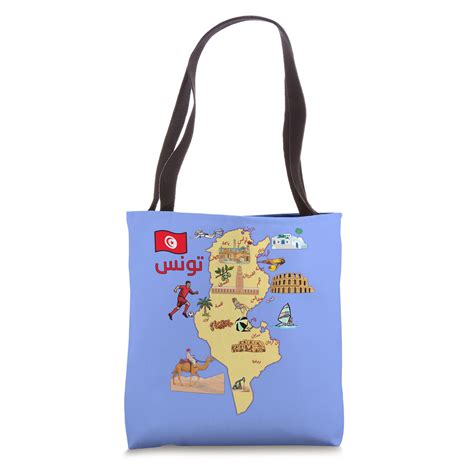 Buy tourist of Tunisia, major cities in Arabic, symbols Tote Bag Online ...