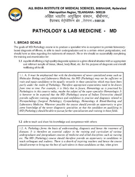 6 Pathology PG Curriculum - A. It must be emphasised that with the ...