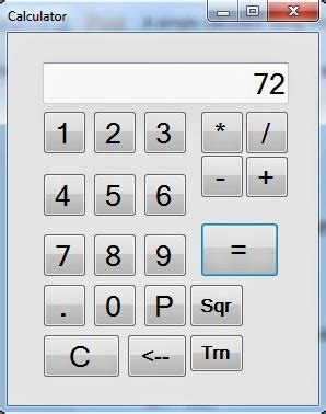 Simple Calculator Using C# Form 的图像结果