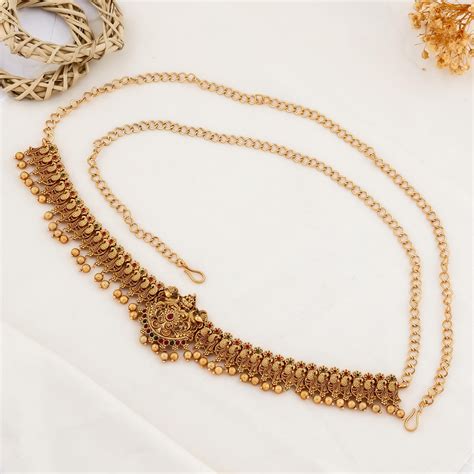 Buy Gold Plated Temple Traditional Bridal Saree Kamarbandh For Women ...
