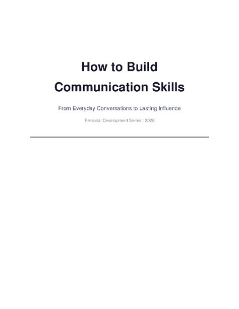 Communication Skills Development: A Personal Growth Guide 2026 - Studocu