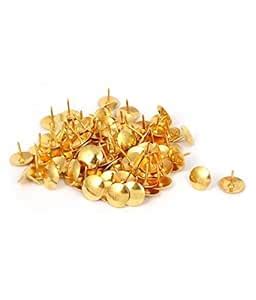 SJPS Drawing Pins, Gold Tone Thumb Tacks, Push Pins (Set of 100 Pcs ...